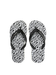 Armani Exchange Women’s Flip-Flops – Black & Optic White with Bold Branding