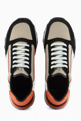 Armani Exchange Men’s Suede Sneakers BLACK,ORANGE,CREAM