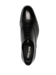 Roberto Cavalli Men Shoes logo-charm leather lace-up Black 18750-A Roberto Cavalli