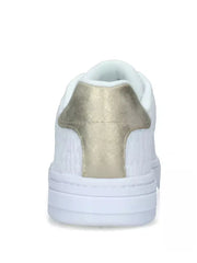 Armani Exchange Women’s Sneakers – Beige with Metallic Logo Accent