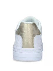 Armani Exchange Women’s Sneakers – Beige with Metallic Logo Accent ARMANI EXCHANGE