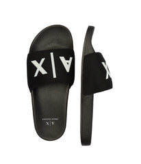 Slider slippers with logo Black/Op-White ARMANI EXCHANGE
