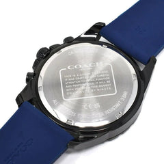 Coach Kent Chronograph Men Watch 14602566 Blue Silicon Strap Coach