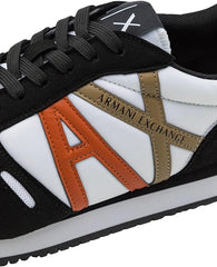 Armani Exchange Men’s Sneakers ECO-SUEDE Black Op White ARMANI EXCHANGE