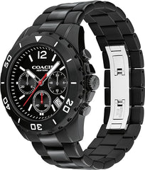 Coach Kent Chronograph Men Watch 14602565 – Black Silicon Strap