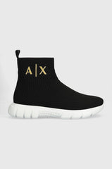 Armani Exchange Women’s Sneakers – Black Mesh Detail Sneaker