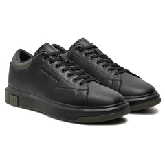 Armani Exchange Men’s Sneakers Leather Lace-Up Black