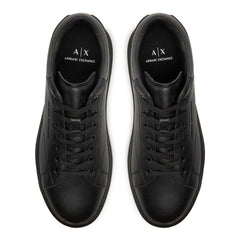 Armani Exchange Men’s Sneakers Leather Lace-Up Black ARMANI EXCHANGE