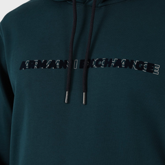 Armani Exchange men’s hoodie in Reflecting Pond with logo print
