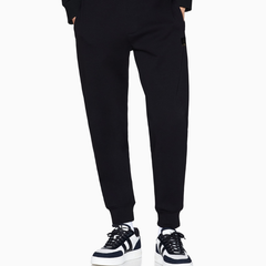 Armani Exchange men’s black shade gold cotton fleece jogger pants