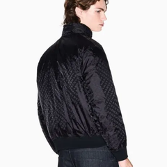 Armani Exchange black jacquard allover blouson jacket da uomo