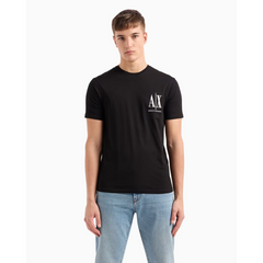 Armani Exchange black regular fit jersey t-shirt da uomo