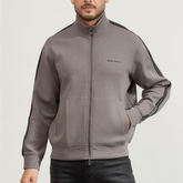 Armani Exchange men’s dark grey full-zip sweatshirt with contrasting bands