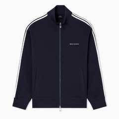 Armani Exchange men’s navy full-zip sweatshirt with contrasting bands