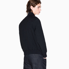 Armani Exchange black geometric quilted bomber jacket da uomo