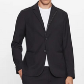 Armani-Exchange black woven blazer 6RZG44 ZNXZZ da uomo regular fit