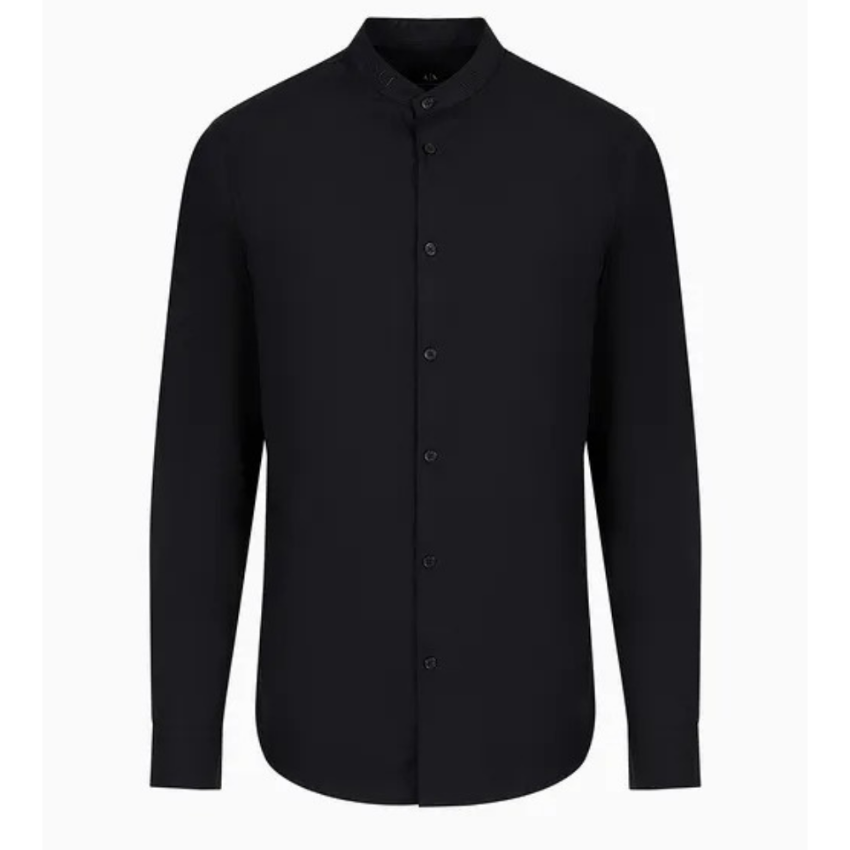 Armani Exchange black woven shirt 6RZC43 ZNXLZ da uomo slim fit