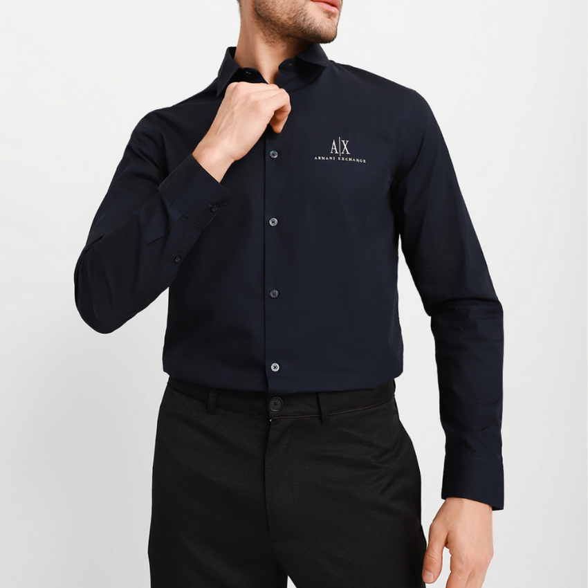 Armani Exchange deep navy shirt model 8NZCP2 for men