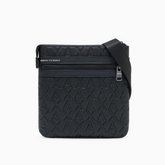 Armani Exchange flat shoulder bag with allover logo print, stylish designer accessory for women