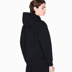 Armani Exchange men’s black zip-up hoodie in jersey fabric