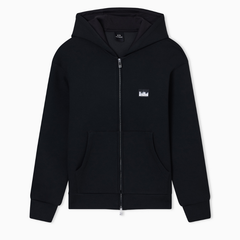 Armani Exchange men’s black zip-up hoodie in jersey fabric