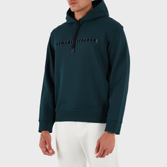 Armani Exchange men’s hoodie in Reflecting Pond with logo print