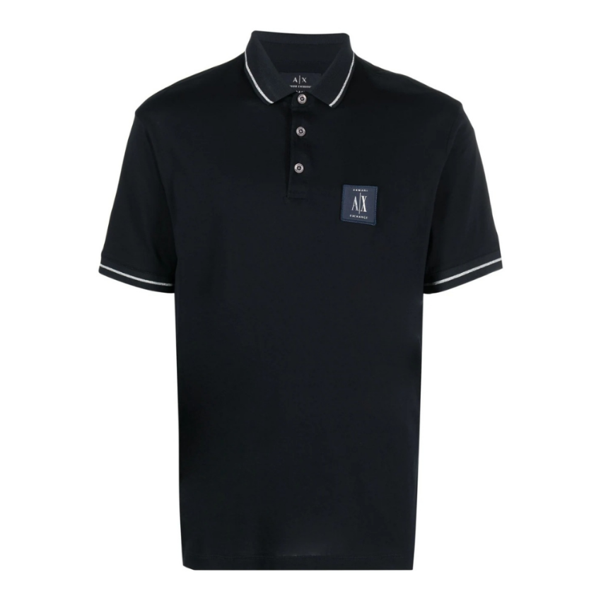 Armani Exchange men’s navy polo shirt in cotton