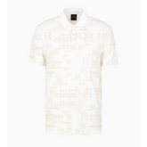 Armani Exchange off-white polo shirt da uomo con lettering