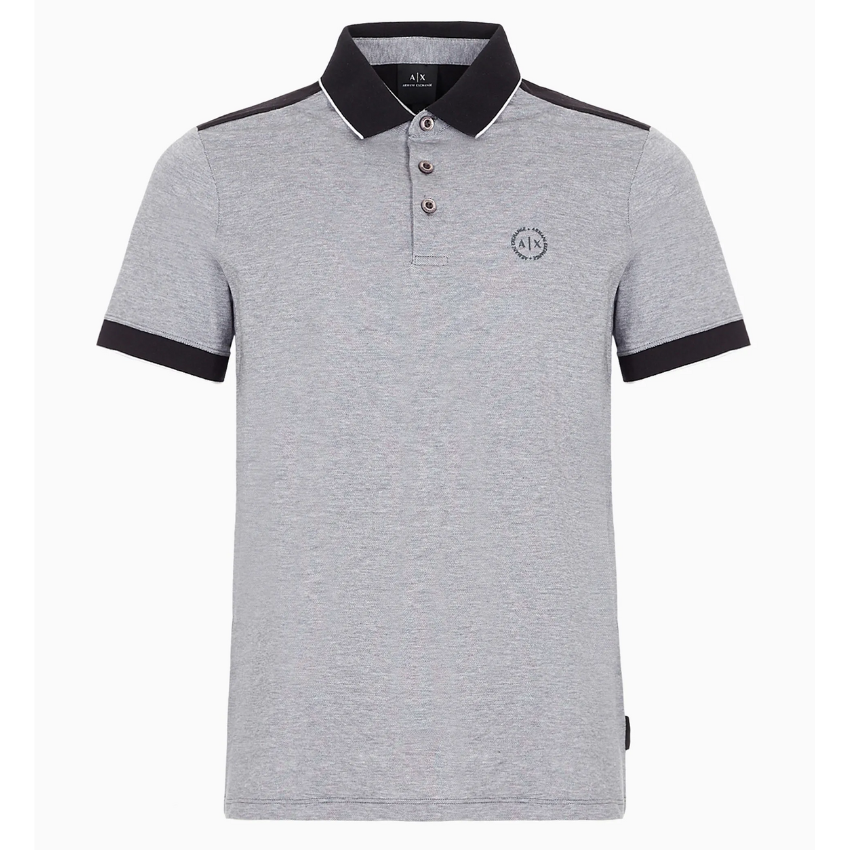 Armani Exchange polo grey black 8NZF76 Z8M5Z da uomo in cotone
