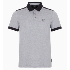 Armani Exchange polo grey black 8NZF76 Z8M5Z da uomo in cotone