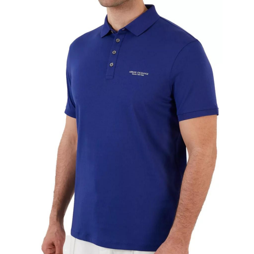 Armani Exchange polo shirt in marine blue for men
