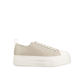 ARMANI EXCHANGE, Flatform leather sports shoes, Light brown
