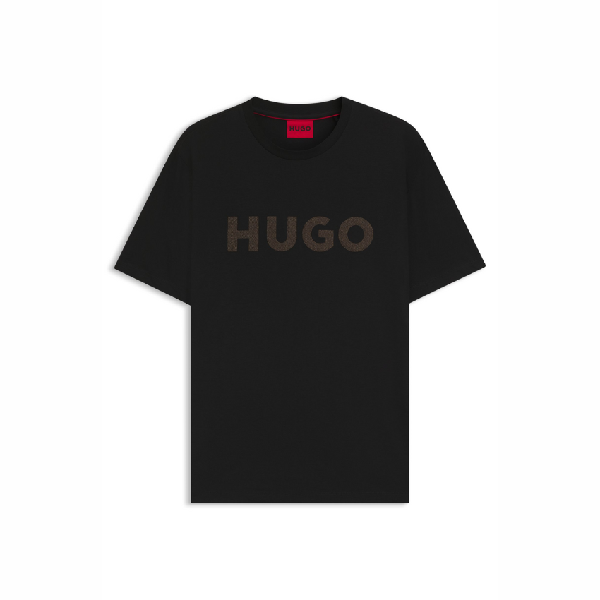 Dulivio U253 short-sleeved t-shirt in black, minimalist casual crew neck top