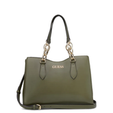 GUESS Millport satchel bag in olive (OLV) with structured design