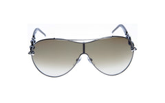 Gucci Light Brown Metal Gradient Tint Aviator Shield Sunglasses