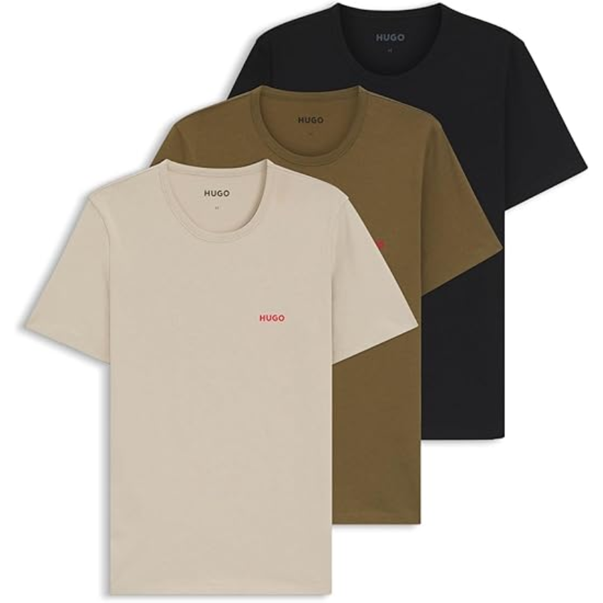 HUGO Mens T-Shirt RN Triplet P Three-Pack of T-Shirts