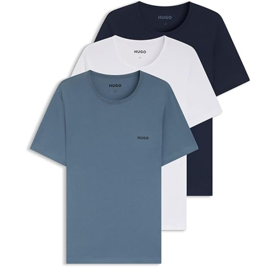 HUGO Mens T-Shirt RN Triplet P Three-Pack of T-Shirts