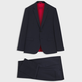 Hugo Arti-Hesten253X-MH dark blue slim-fit two-piece suit with tailored jacket and matching trousers