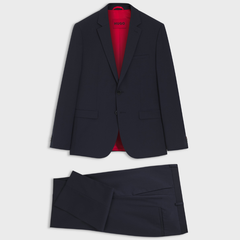 Hugo Arti-Hesten253X-MH dark blue slim-fit two-piece suit with tailored jacket and matching trousers