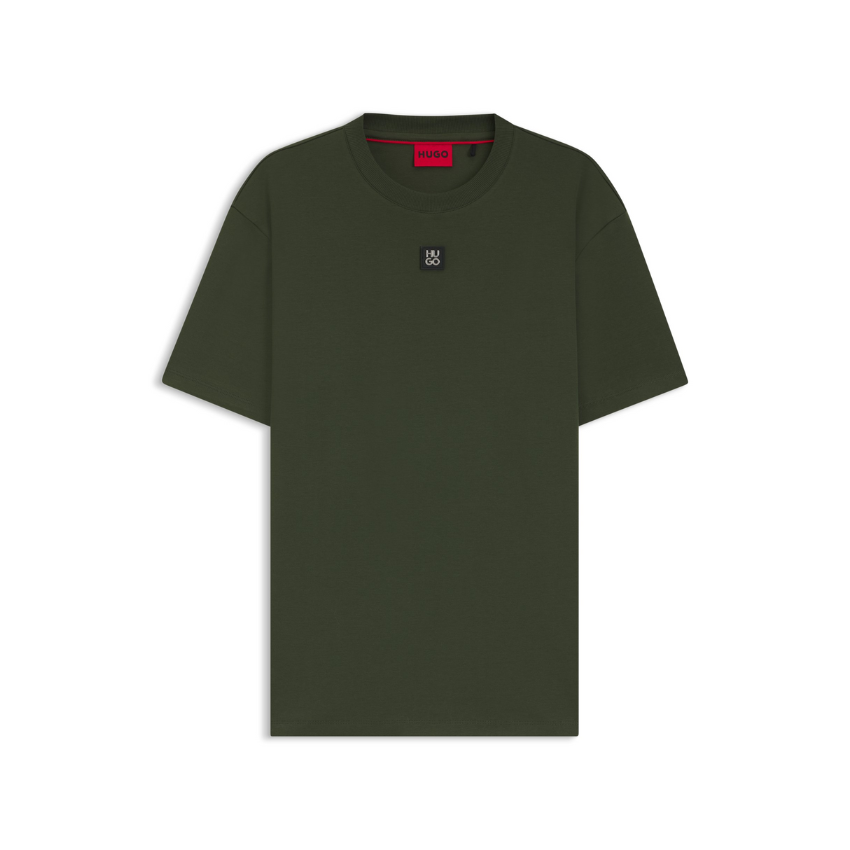 Hugo Dalile dark green interlock-cotton T-shirt, premium short-sleeved crew neck