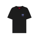 Hugo Dapusi black T-shirt with regular fit and bold Hugo logo on the chest.