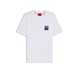 Hugo Dapusi white T-shirt with regular fit and bold Hugo logo on the chest