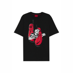 Hugo Diboxer black T-shirt with regular fit and contrasting Hugo logo on the chest.