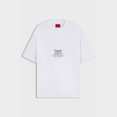 Hugo Duarms T-shirt with collegiate logo, short-sleeved casual crew neck