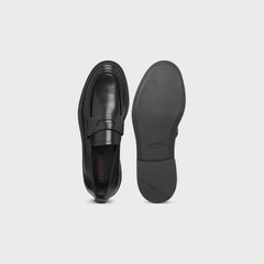 Leather loafers with penny trim