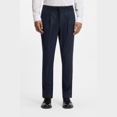 Melange slim-fit trousers in stretch flannel, tailored men's dress pants