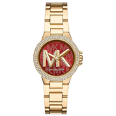 Michael Kors Camille MK7196 women?s analog watch red dial gold steel strap