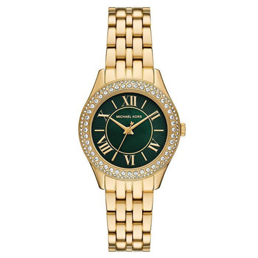 Michael Kors Mini Harlowe MK4870 women?s pavé gold-tone watch