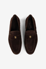 Roberto Cavalli Men Shoes Logo-plaque suede loafers 18752-B Roberto Cavalli