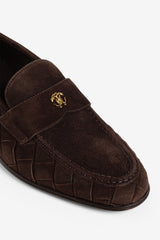 Roberto Cavalli Men Shoes Logo-plaque suede loafers 18752-B